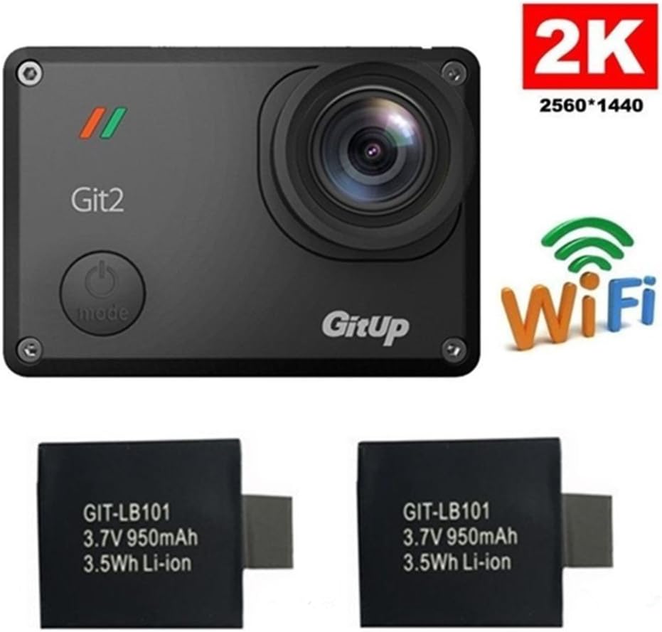 YSILE GitUp Git2 2K 30fps Novatek 96660 1080P WiFi Action Outdoor Sports Waterproof Camera Dvr Sensor Support G-sensor with(With Extra 2 Batteries)