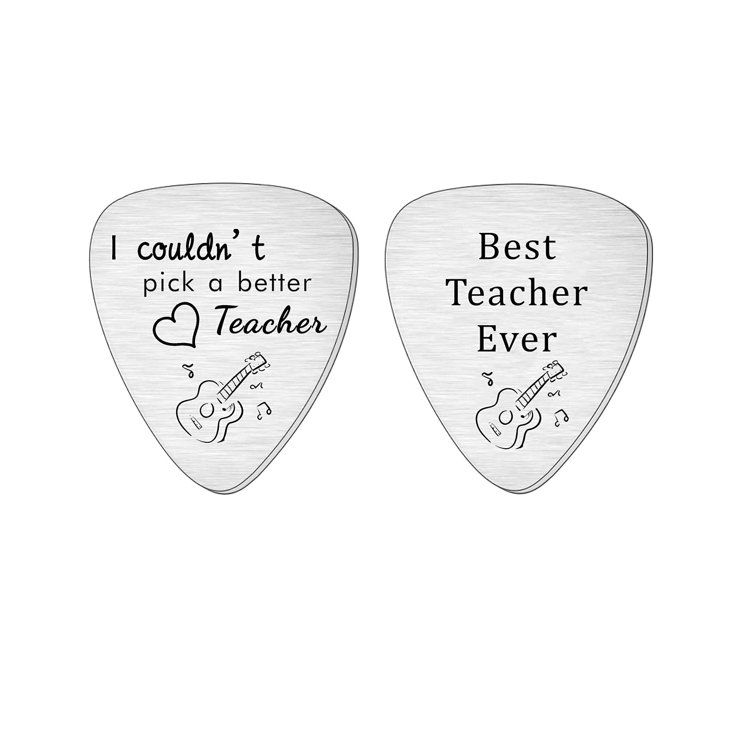 Hulala 2 Pcs Guitar Pick Plectrums For Electric & Acoustic - Music Teacher Gifts: 'I Couldn't Pick A Better Teacher'