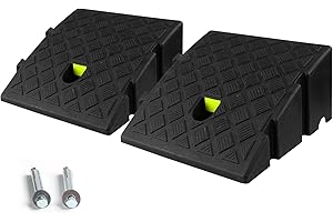 Inout Curb Ramp,Curb Ramps for Driveway,Night Reflection Driveway Curb Ramps,2 Pcs Car Ramps,Motorcycle Ramp (High 4.25in (10.8cm))