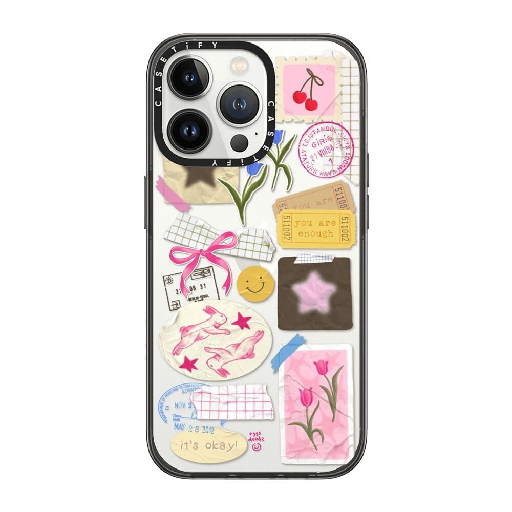 CASETiFY Compact iPhone 13 Pro Case [2X Military Grade Drop Tested / 4ft Drop Protection] - You Are Stars Collage - Clear Black