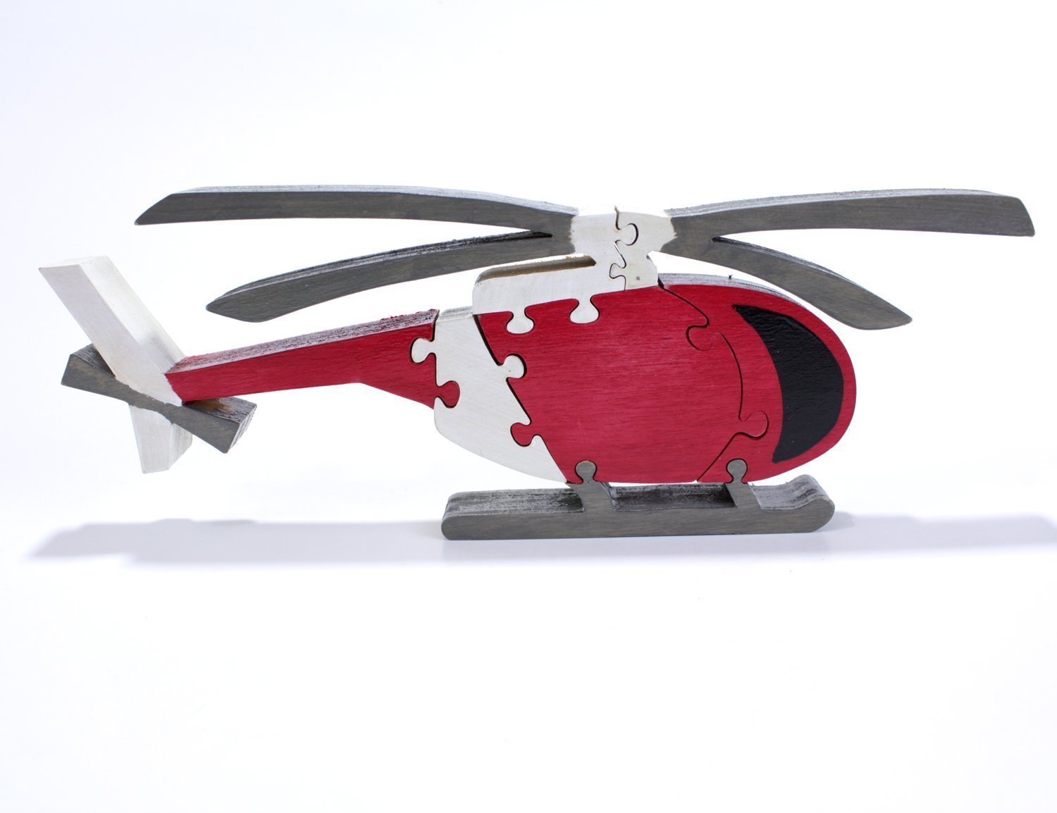 Helicopter Puzzle and Children's Room Decor in Red Handmade