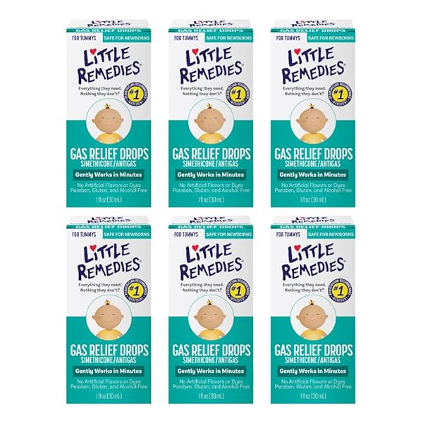 LITTLE REMEDIES GAS RELIEF DROPS, NATURAL BERRY FLAVOR, SAFE FOR NEWBORNS 1.0 FL OZ (PACK OF 6)