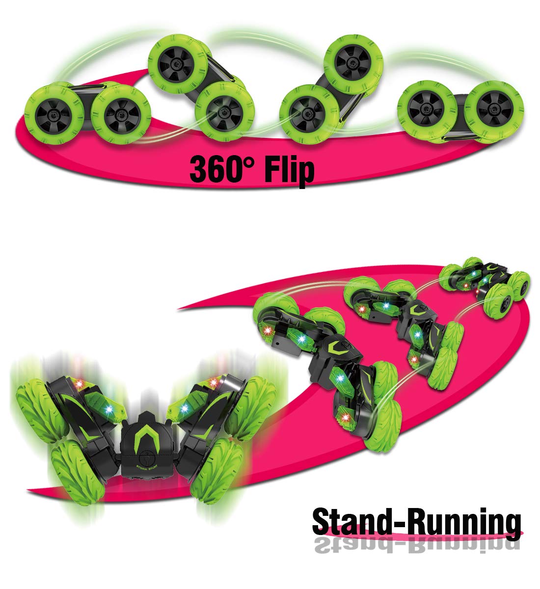 POWERbeast RC Cars Stunt Car Toys for Boys, 2.4Ghz Remote Control 4WD Car, Double Sided Rotating,360° Flips and Spin,Toy Gifts for 2, 3, 4, 5, 6, 7, 8 Year Old Boy