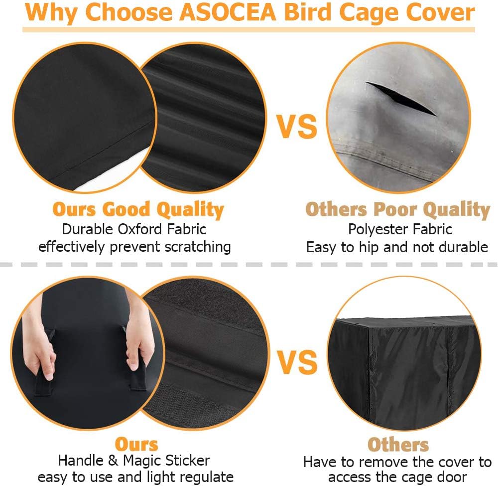 ASOCEA Extra Large Bird Parrot Cage Cover Good Night Birdcage Cover