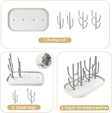 Vicloon Baby Bottle Drying Rack with 12 Detachable Brackets Grey view 5