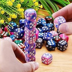 AUSTOR 50 Pieces Dice Set 6 Sided Game Dice 5 Two