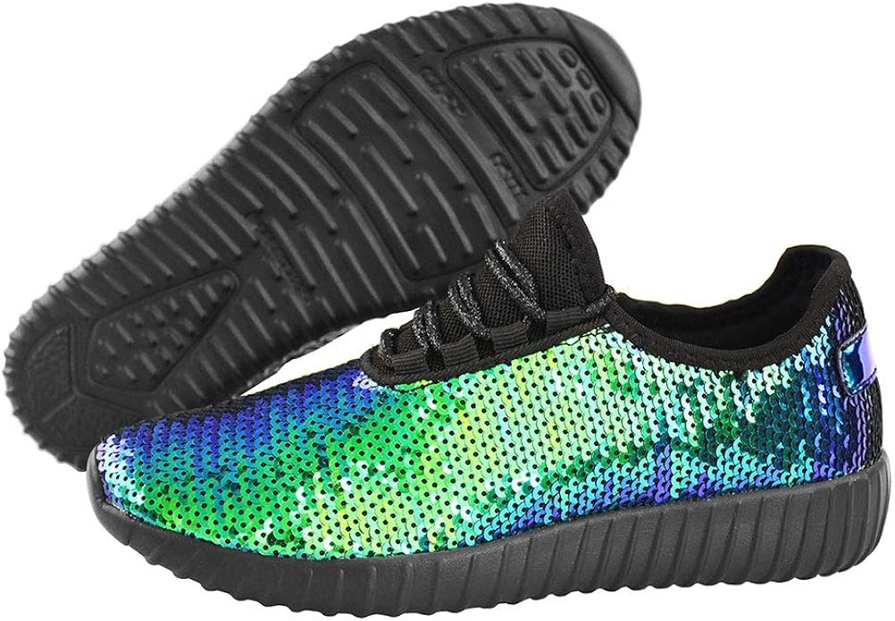 green sequin tennis shoes