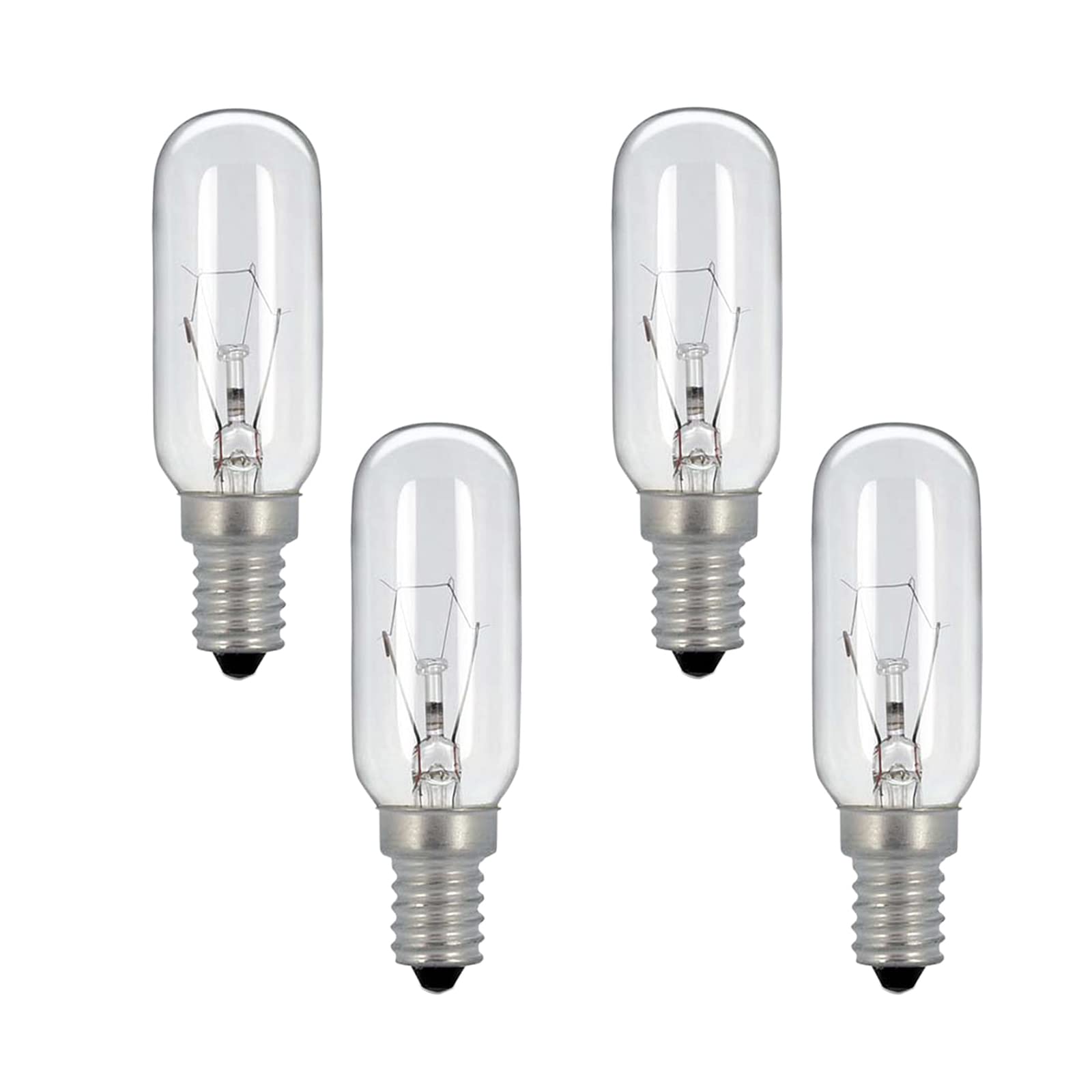 FanciBuy Extractor Fan Bulb 40W, 4 Pack Cooker Hood Bulbs E14, Dimmable SES Appliance Lamp Tubular Shape Light Bulb, T25 Light Bulb for Extractor Fan, Sewing Machine, Refrigerator, Warm White 2700K