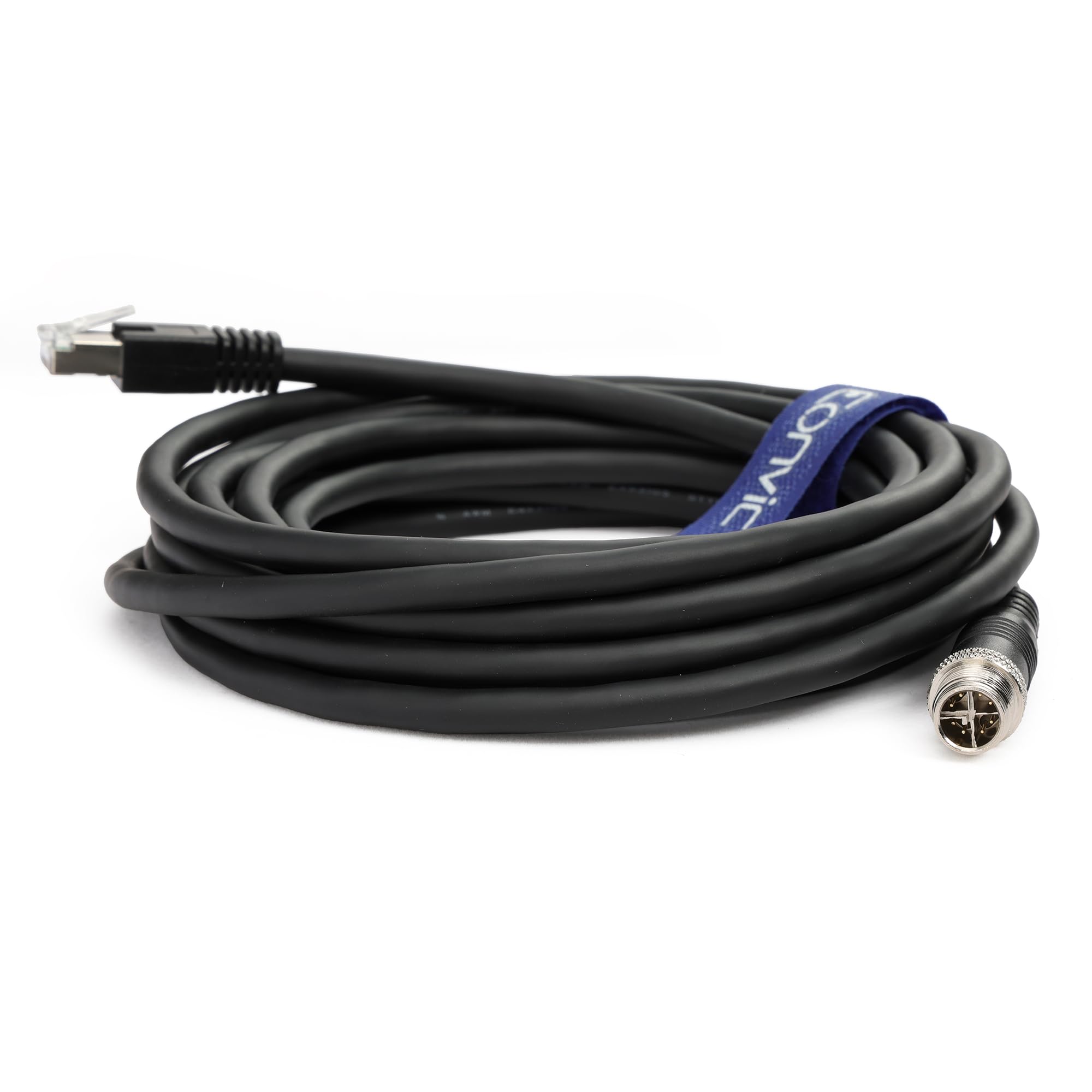 EONVIC Industrial Ethernet Shielded Cable M12 X-Type 8 Position to RJ45 Waterproof High Flexiable Cable for Cognex (5M, Black) — image 1