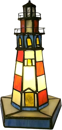 Amazon Co Jp Ht ティファニーナイトライト クリスマスタワーのデザイン 手作りステンドグラスのシェード 幅6インチ アンティーな鋳鉄合金のベース リビングルーム ベッドルーム玄関 寝室 居間適用 伝統的なハンドメイドのランプ Diy 工具 ガーデン