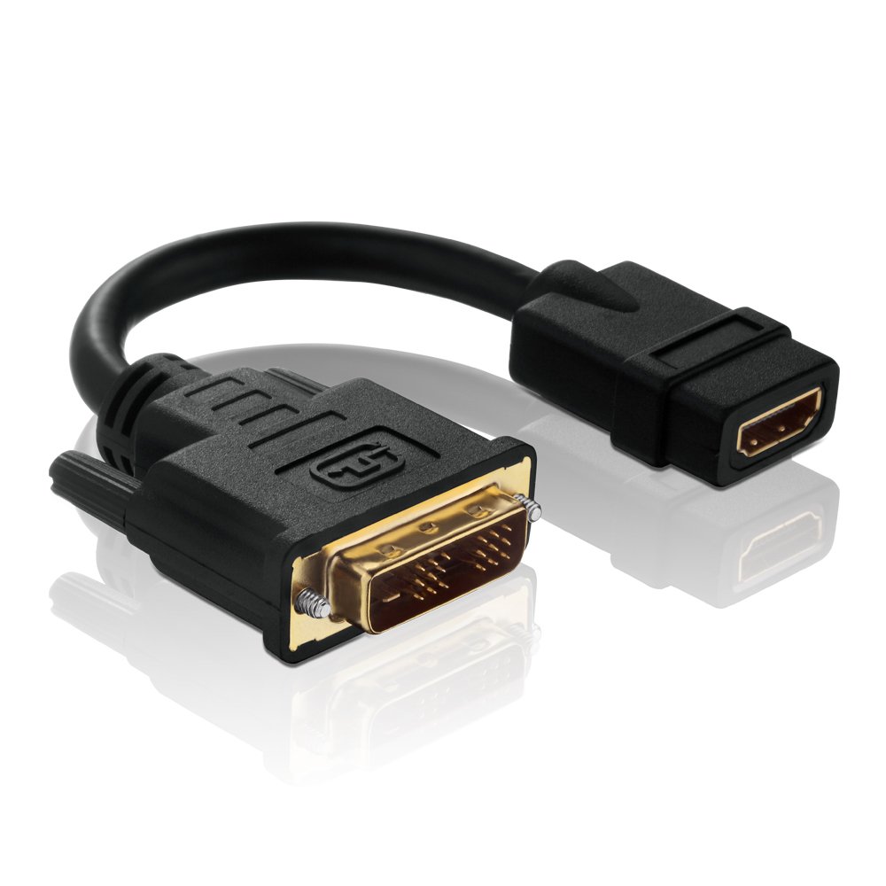 PureLink PureInstall Series PI065 Certified High-Speed DVI to HDMI Adaptor/DVI-D Male 18+1-Pin to HDMI A Female 0.1 m — image 1