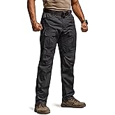 CQR Men's Flex Ripstop Tactical Pants, Water Resistant Stretch Cargo Pants, Lightweight EDC Hiking Work Pants