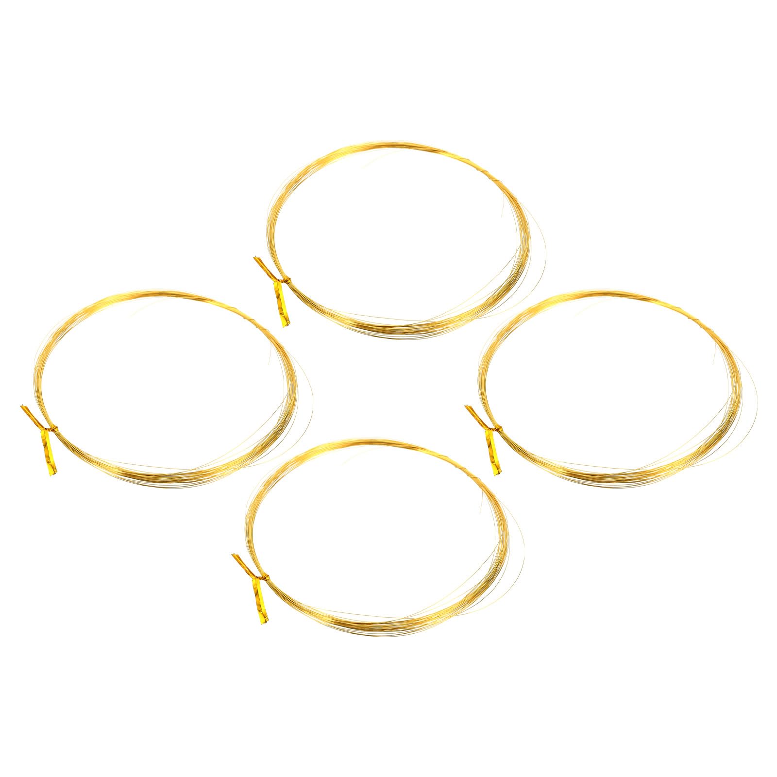 PATIKIL Half Hard Brass Wire, 4Pcs 32Gauge/0.2mm Diameter 10m/32.8ft Pure Craft Wire for Jewelry Making Beading Garden Plants