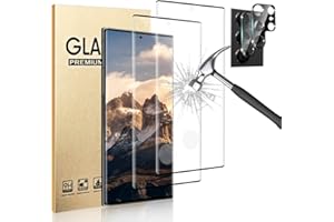 GEVIAHO [2+2 Pack] Galaxy S22 Ultra Screen Protector with Camera Lens Protector, Fingerprint Unlock, 9H Hardness, 3D Full Coverage Tempered Glass, for Samsung Galaxy S22 Ultra Screen Protector 6.8 Inch