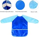 KIMMAX Kids Art Smock 3-7 Blue Waterproof Painting Apron Long Sleeves view 5