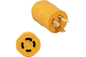 NEMA L5-30P to L14-30R Adapter,3 Prong to 4 Prong Generator Transfer Switch Adapter, 30 Amp L5-30P Generator Male Head and L1