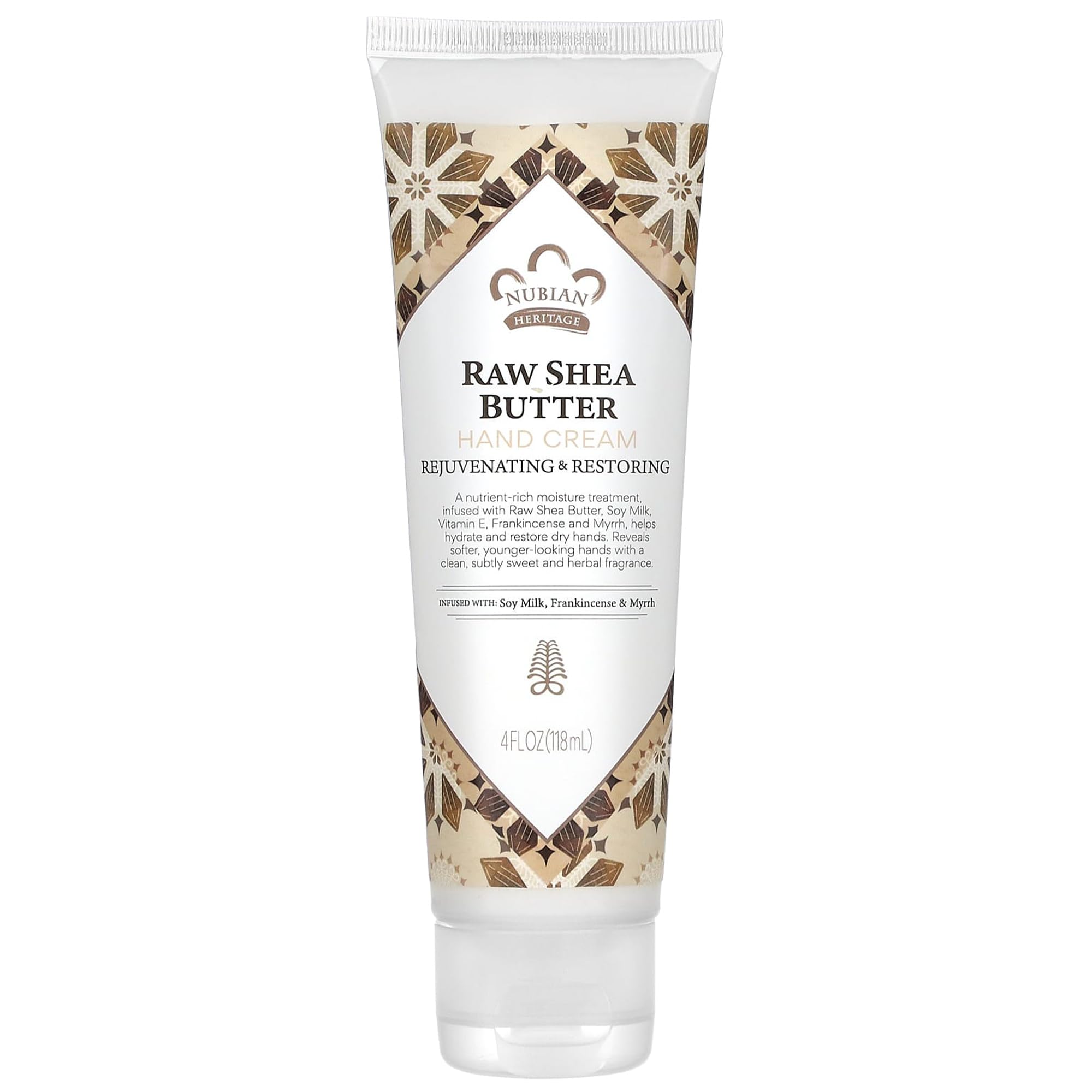 Nubian Heritage Hand Cream, Raw Shea and Myrrh, 4 Ounce