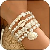 KummerSaprk Stackable Bracelets for Women Seashell Bracelet Ocean Bracelet Ocean Jewelry for Women Trendy Ocean Jewelry