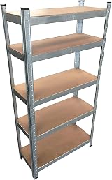 Pluto Packaging 5 Tier Heavy Duty Garage Shelving Unit Boltless Metal Storage view 2