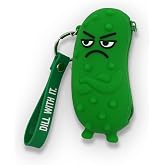 GOOFBALLS Novelty Silicone Coin Purse &ndash; Cute Mini Change Holder for Coins, Cash &amp; Small Essentials &ndash; Soft Pocket Pouch for Kids, Teens &amp; Adults &ndash; Keychain &amp; Bag Accessory, Pickle