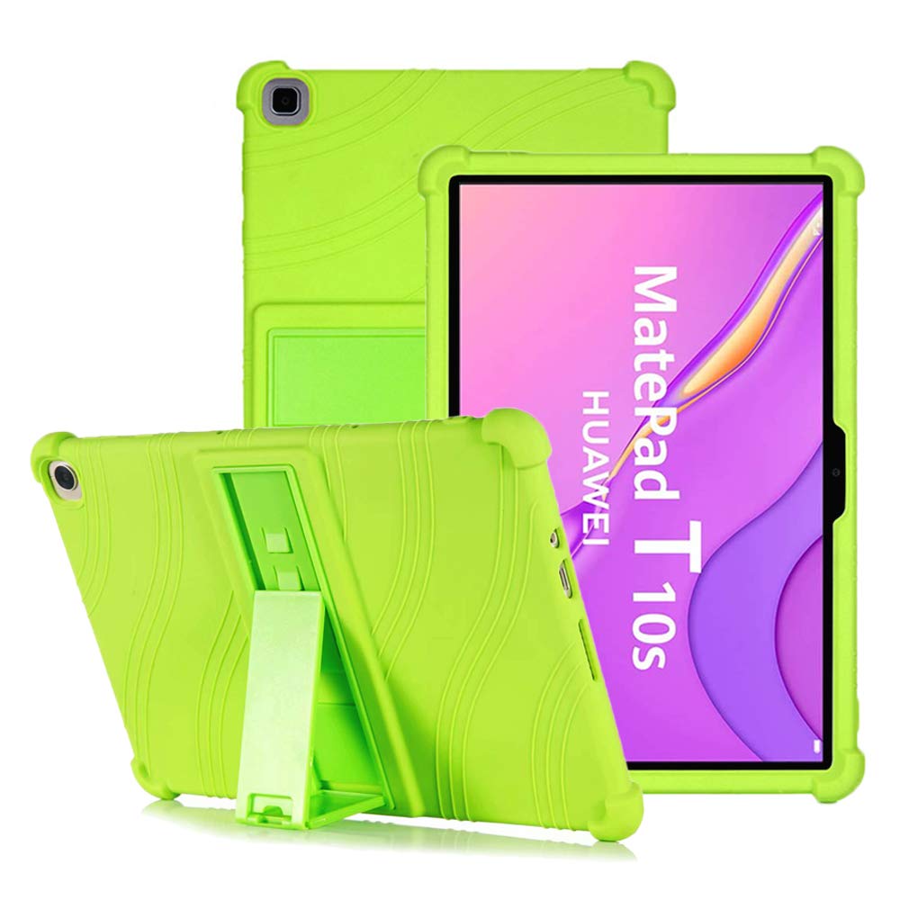 YGoal Silicone Case for Huawei MatePad T 10S/Honor Pad X8 10.1 - Light Weight Kids Friendly Soft Shock Proof Protective Cover for Huawei MatePad T10S 10.1 Inch, Green
