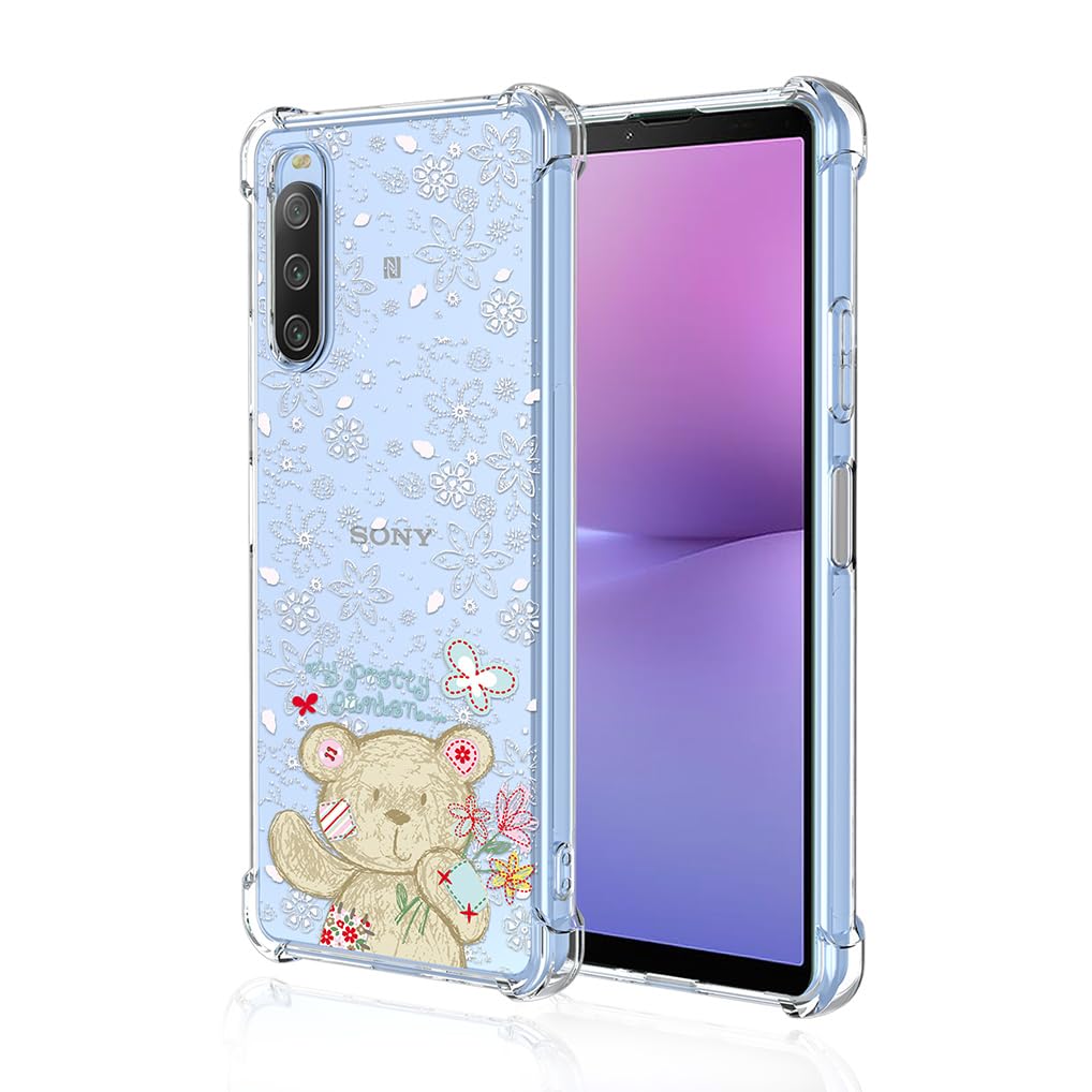 SEAHAI Case for Sony Xperia 10 V, Ultra Thin Soft Silicone Clear Back TPU Bumper Shockproof Cover Fashion Cute Graphic Colorful Skin Slim Case - Bear — image 1