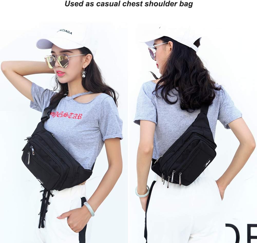 Fanny Pack for Men&Women with Water-Resistant Adjustable Strap Waist Pack Bags for Sports Workout Running Traveling Hiking Cycling Casual Carrying of All Phones: Sports & Outdoors