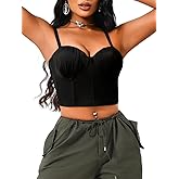 Kaei&Shi Sexy Corset Tank Top,Summer Sleeveless Crop Bustier Top for Women Going Out