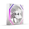 Asiahorse Nyota 120mm Case Fan with Efficient Cooling, ARGB Fan Lighting, 800-1800RPM Speed Control, and Whisper-Quiet Operation Under 29 dB, Unique Design for PC (White-1 Piece, 120mm-Reverse Blade)