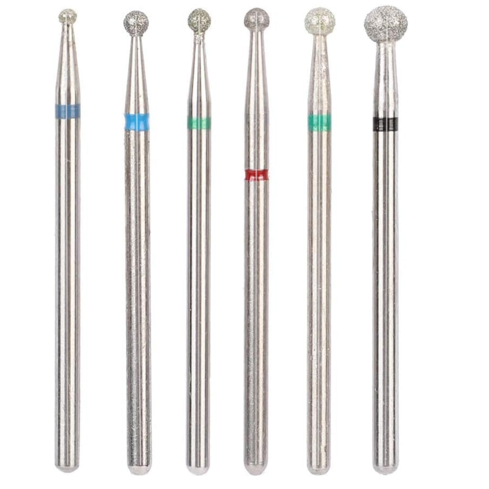 Nail Drill Bit Set, 6Pcs Stainless Steel Nail Drill Heads Manicure Accessories Nail Art File Bits Tools(#3)