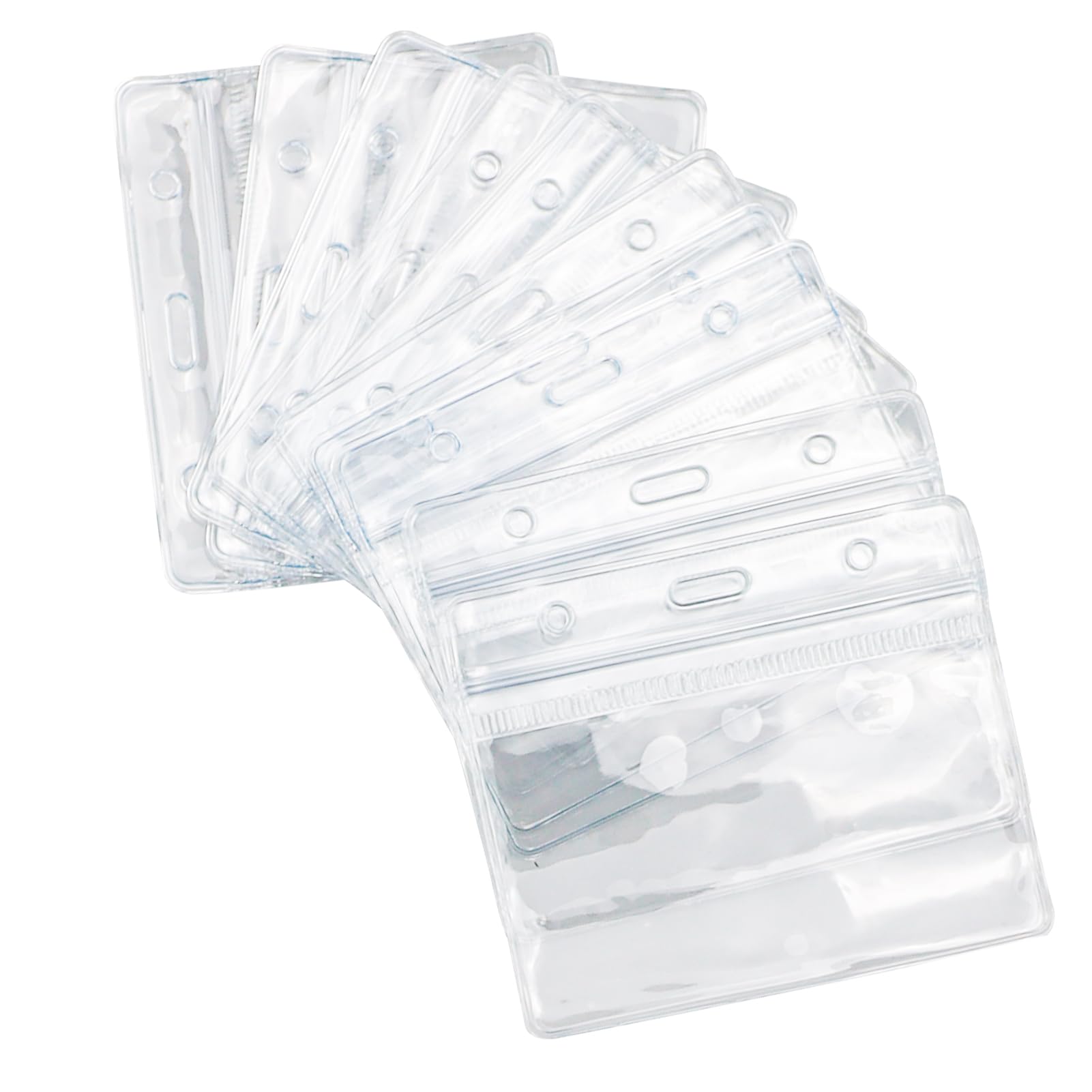 40pcs ID Card Holder Clear Visitor Badge Holder, 98 x 82mm Horizontal Name Tag Card Holders Waterproof Lanyard Card Holder Conference Staff Badge Horizontal ID Holders for Office School