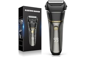 ORVINA Electric Razor for Men Face, Electric Shavers for Men, Cordless Rechargeable Waterproof Foil Shaver with Pop-up Trimmer, LED Display and Travel Lock for Beard Trimming (Black)
