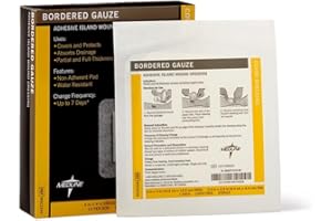 Medline Bordered Gauze, 4" x 4" Adhesive Island Wound Dressing, Sterile, 15 Count