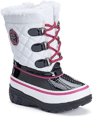 pink and white duck boots