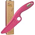 ZLemma Toddler Learning Knife with Educational Ring - Cute Dog Design, Safe Serrated Edge for Cutting Training, Premium Nylon Material Blade - Ideal for Real Cooking Adventures, Raspberry Pink