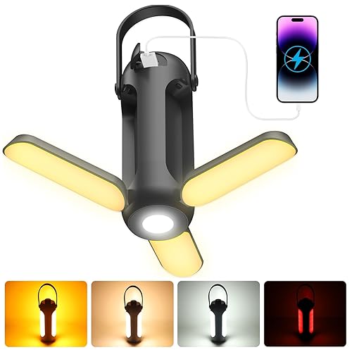 Camping Lantern Rechargeable, Camping Lights Lamp for Tent with 10000mAh Power Bank, Run Up to 180H, 720 Lumen Dimmable LED Camp Lamp, Camping Accessories, Portable Torch for Emergency