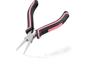 LEONTOOL 5-Inch Round Nose Pliers for Jewelry Making Wire Looping Plier Smooth Jaws Wire Bending Pliers Jewelry Making Tool P