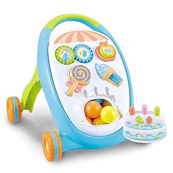Mixen Musical My First Step Push and Pull Toy Activity Baby Walker with Interactive Toys (Multicolour)