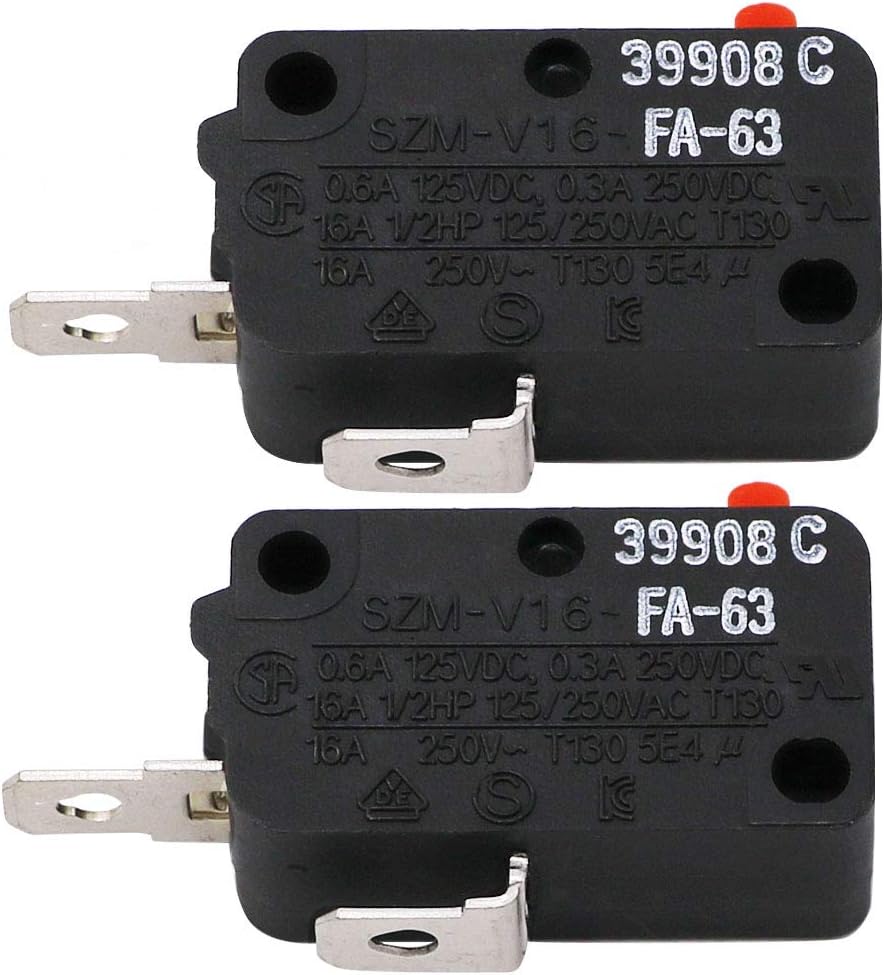 Primeswift Microwave Oven Door Switch SZM-V16-FA-63 WB24X829 Replacement for SZM-V16-FD-63 AP2024337,2 Pack: Home Improvement