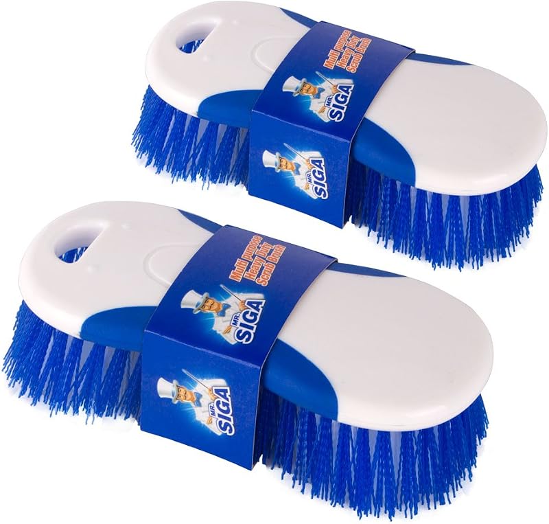 MR.SIGA Multi Purpose Heavy Duty Scrub Brush Pack of 2