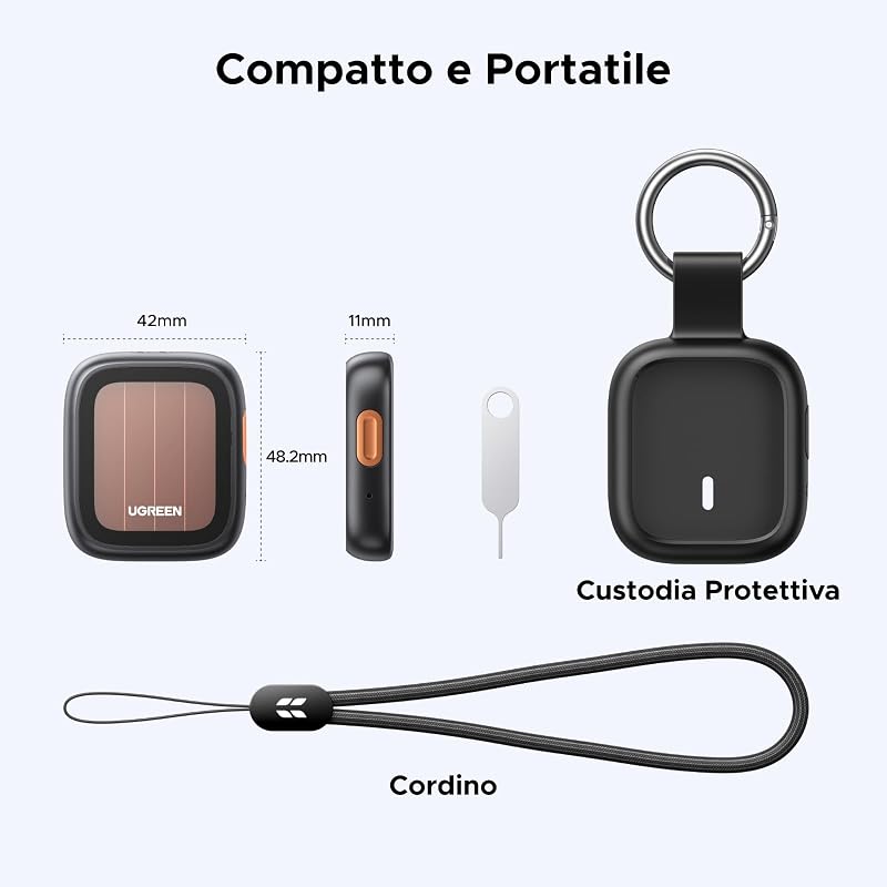 FineTrack Pro Smart Finder Ricarica Solare Supporto iOS — foto 5 di 8
