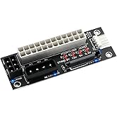 Multiple 4 in 1 Power Supply Adapter Sync Start Card Dual PSU Connector Jumper Connector Molex 4Pin/SATA/ATX 6Pin/4Pin Dual PSU Adapter with Power LED