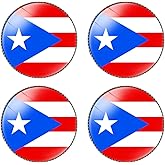 HSQCEZ 4 Pcs Puerto Rico Flag Pin Round 1 Inch, Lapel Pins Souvenir Badge for Hat Clothes Backpack,Puerto Ricans Flag Brooch Accessories Party Favors,Patriotic Pin Accessories for Men/Women