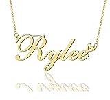 AOLO Rylee Heart Name Necklace 18k Gold Plated