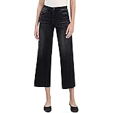 VERVET Women's Aileeah High Rise Slim Wide Leg Jeans