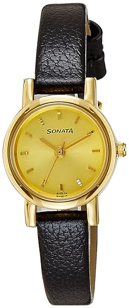 Sonata Analog Gold Dial Women's Watch -NJ8976YL01W