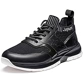 Jepsen Gord Men's Casual Dress Sneakers Breathable Leather Wool Knit Business Walking Shoes Comfortable Lightweight Lace Up Running Shoes