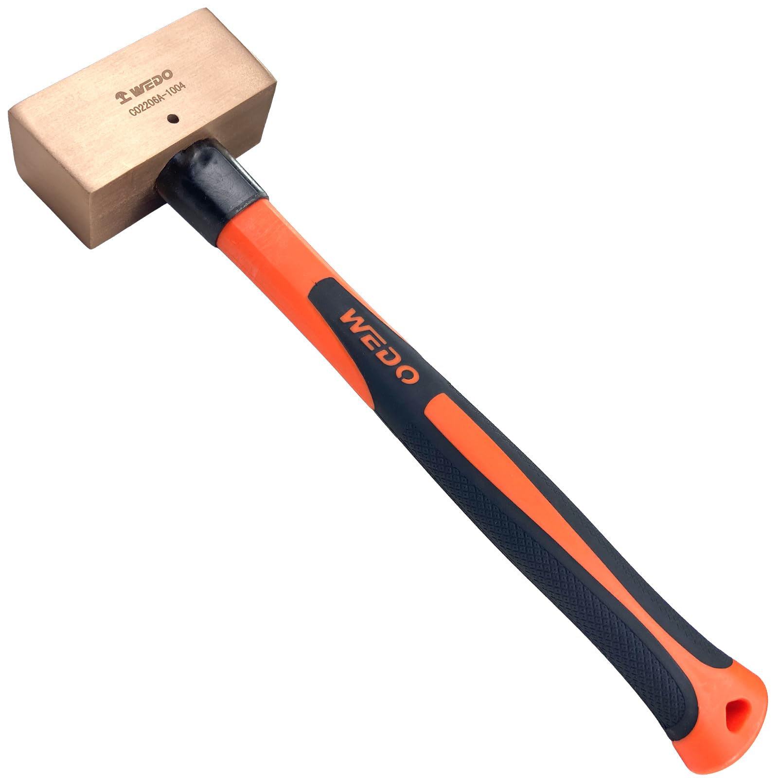 WEDO Copper Double Face Hammer,Sledge Hammer with Fiberglass Handle,400mm,2000g