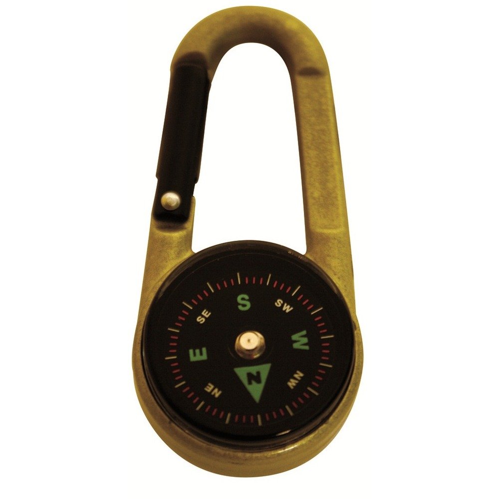 Bushcraft BCB 3-in-1 Karabiner Compass and Thermometer - Black