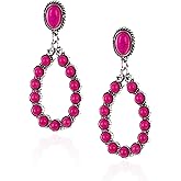 Rustic Couture's Western Turquoise Earrings for Women Statement Western Country Jewelry